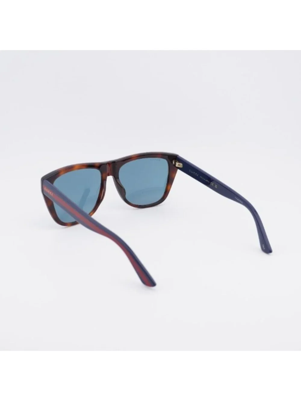 Gucci GG0926S 001 Sunglasses Havana Square Frame, Blue Lenses